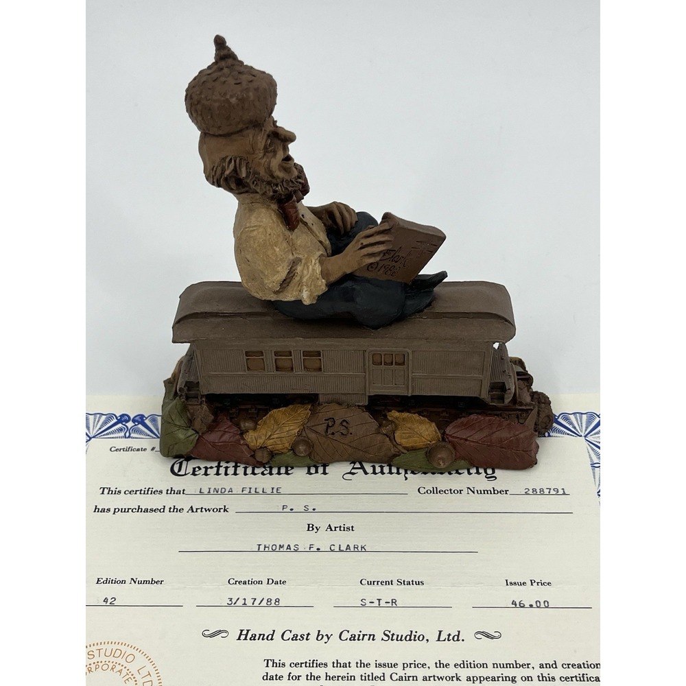 Tom Clark P. S. Train Gnome Postal Service Railroad Edition 42 with COA 1988